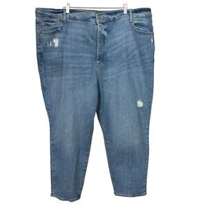 Old Navy Higher High-Rise Jeans Button Fly Distressed O.G. Straight Plus Size 26